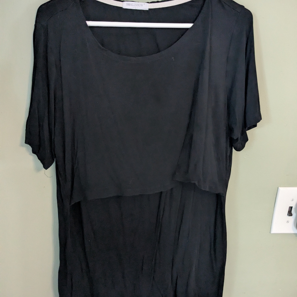 Black Sheer Layered Top
